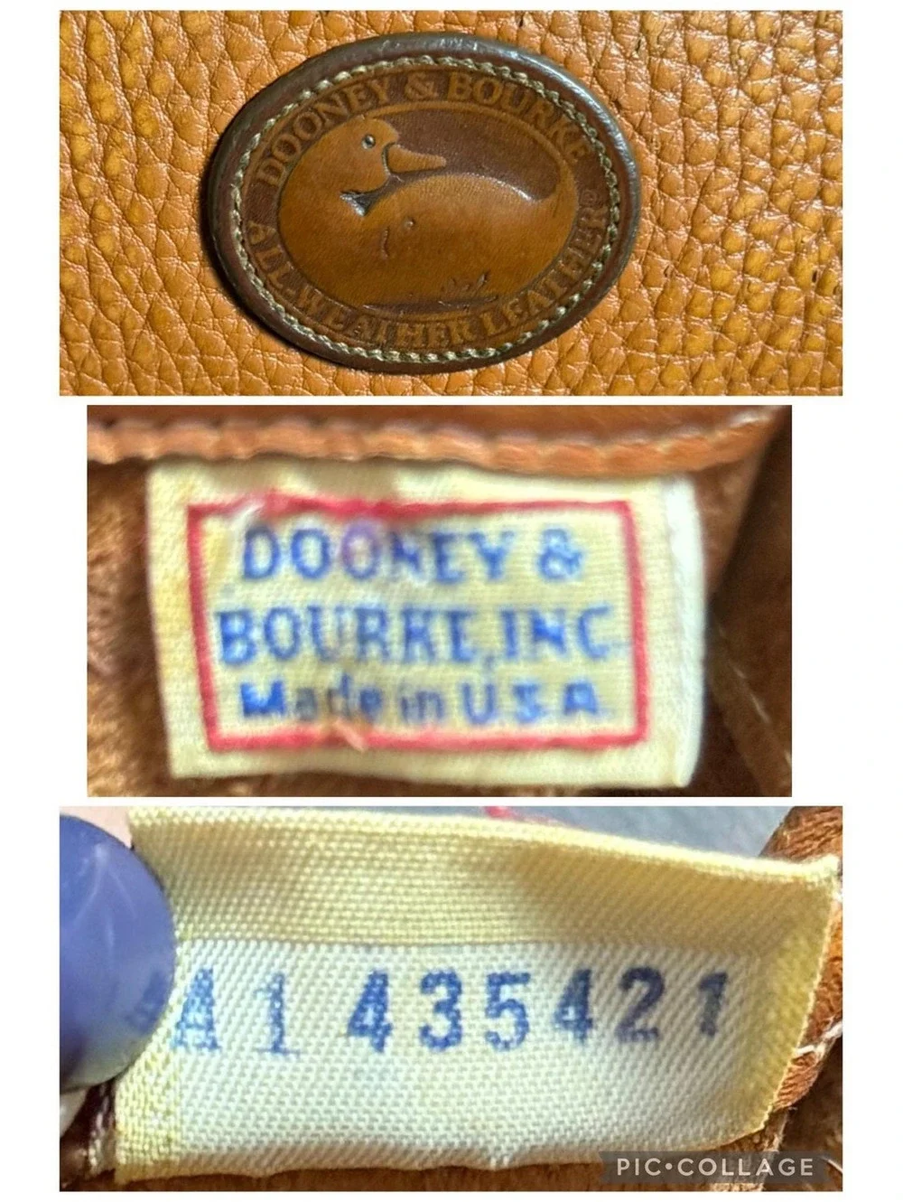 1980's Dooney & Bourke Equestrian Bag Caramel + British Tan AWL Pebbled Leather